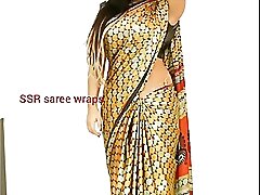 Telugu aunty saree satin saree  copulation glaze accoutrement 1 4